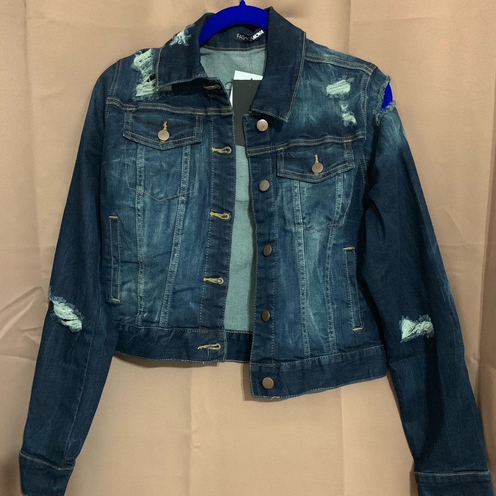 Distressed Denim Jean Jacket